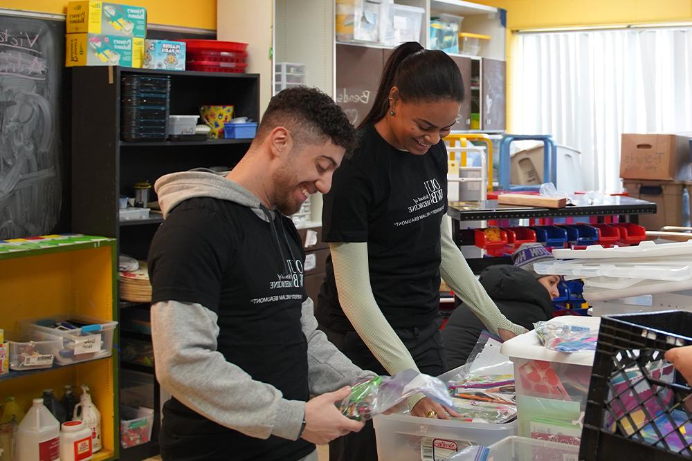 An image of OUWB volunteers at Baldwin Center